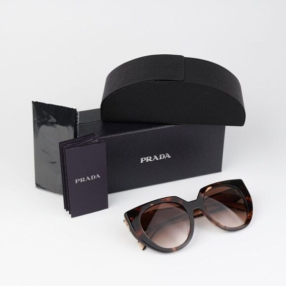 NEW Prada PR14WS 01R0A6 Tortoise Brown Gradient Oversized Women Sunglasses - Picture 13 of 13